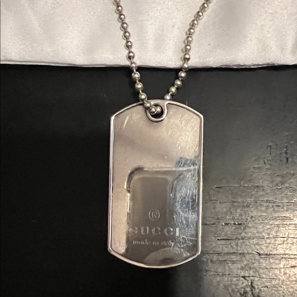 GUCCI DOG TAG & BALL CHAIN 925 STERLING SILVER W/ AUTHENTICATION CERT LISTED
